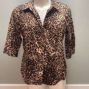 Lane Bryant Cheetah Print Button Blouse. Size 20